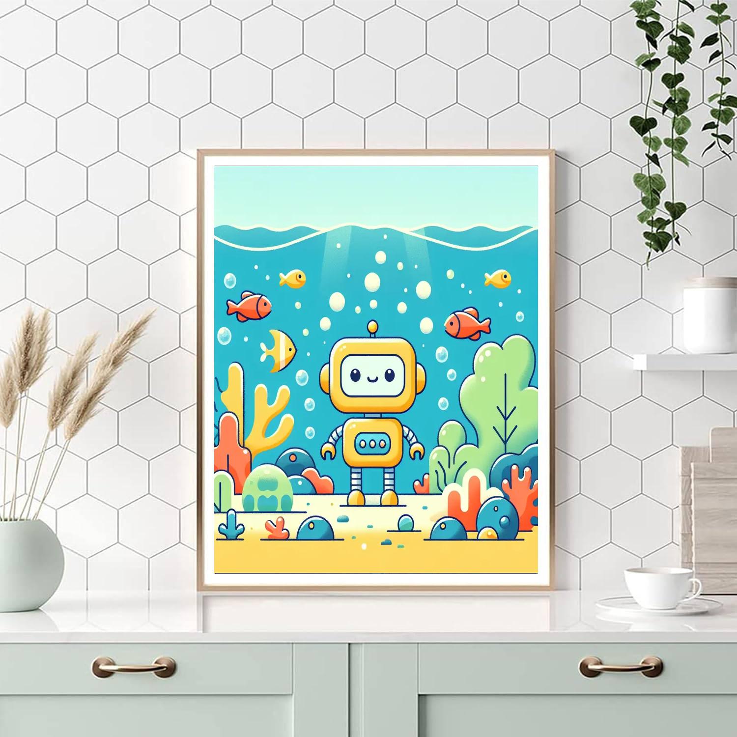 Underwater Robot Expedition Paint By Numbers Art