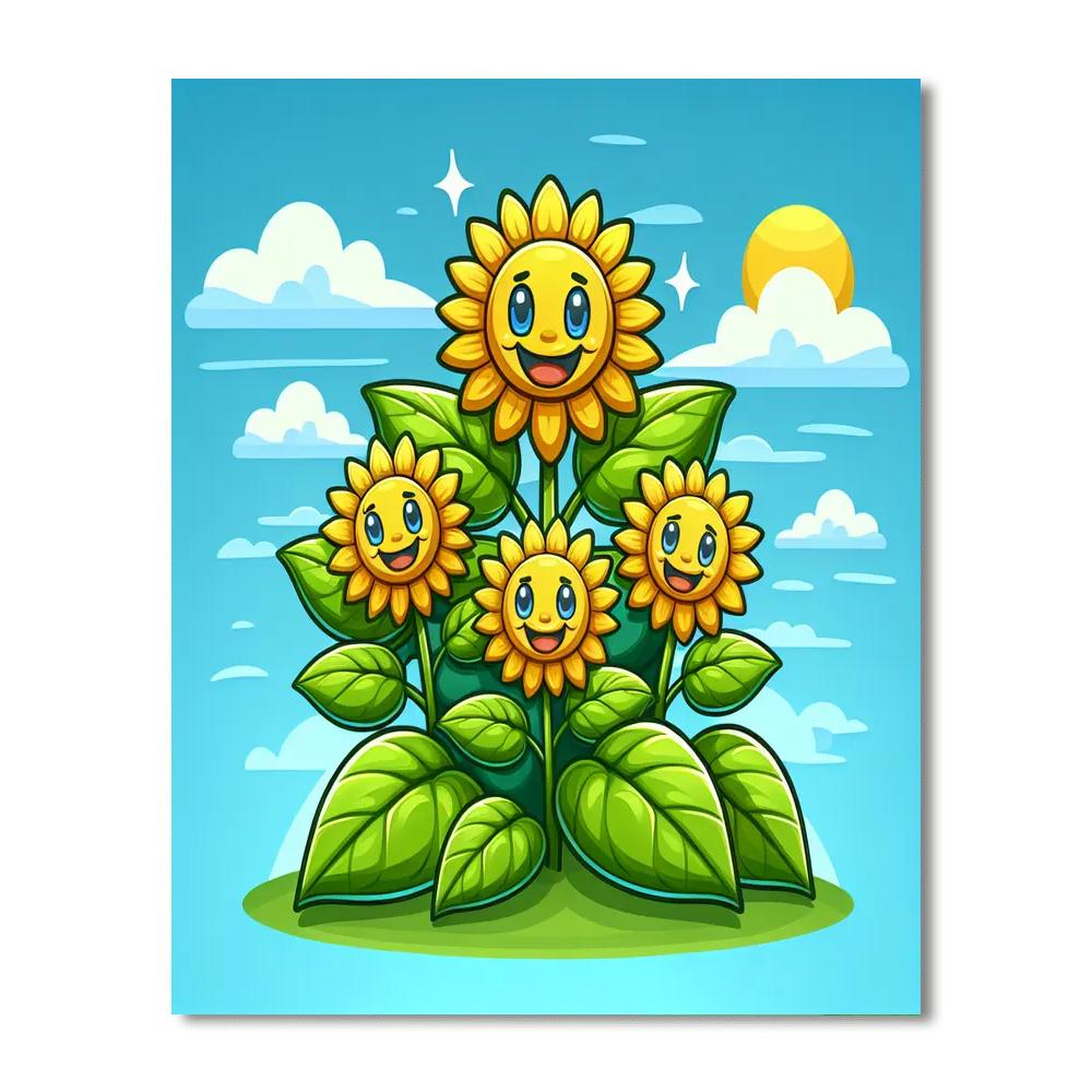 Bright And Joyful Sunflowers Paint By Color