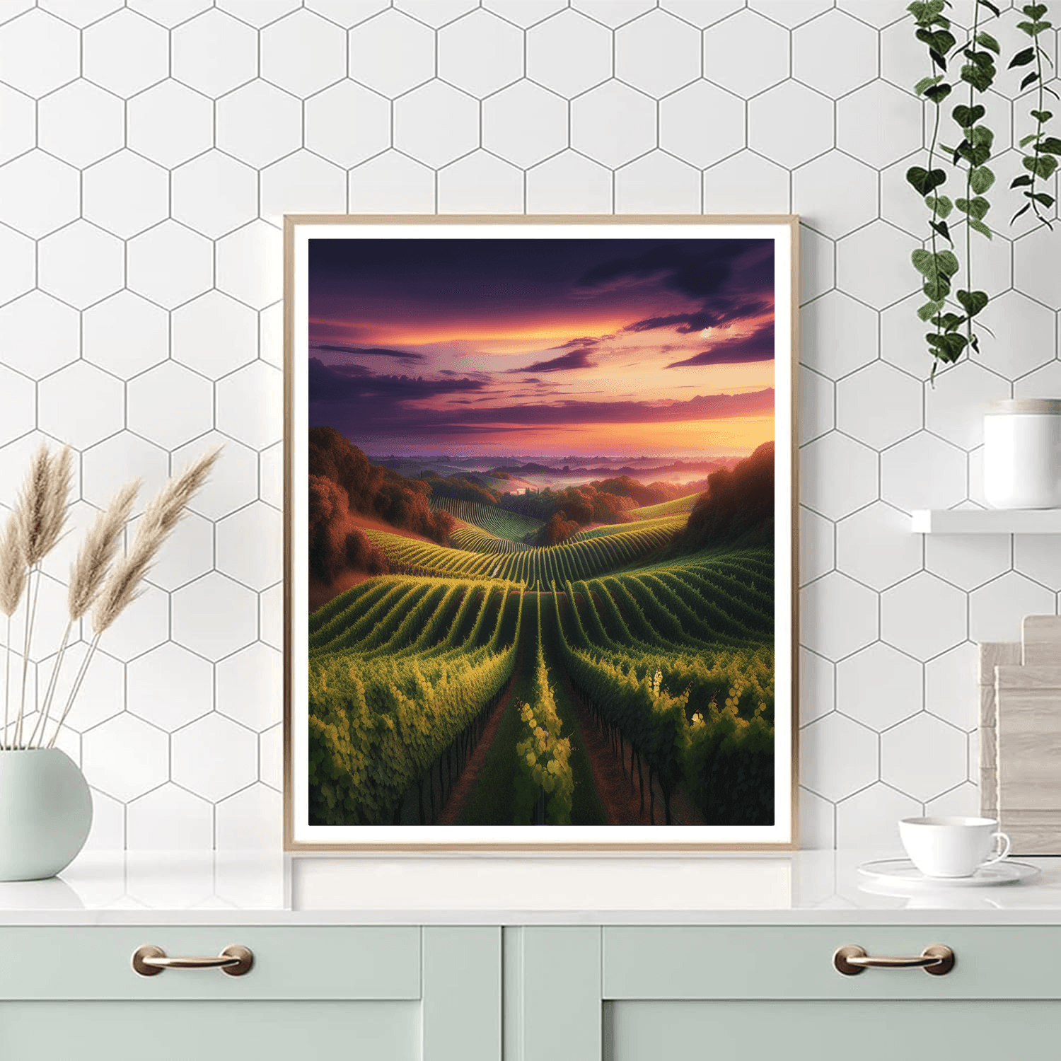 Romantic Vineyard Twilight Paint By Number