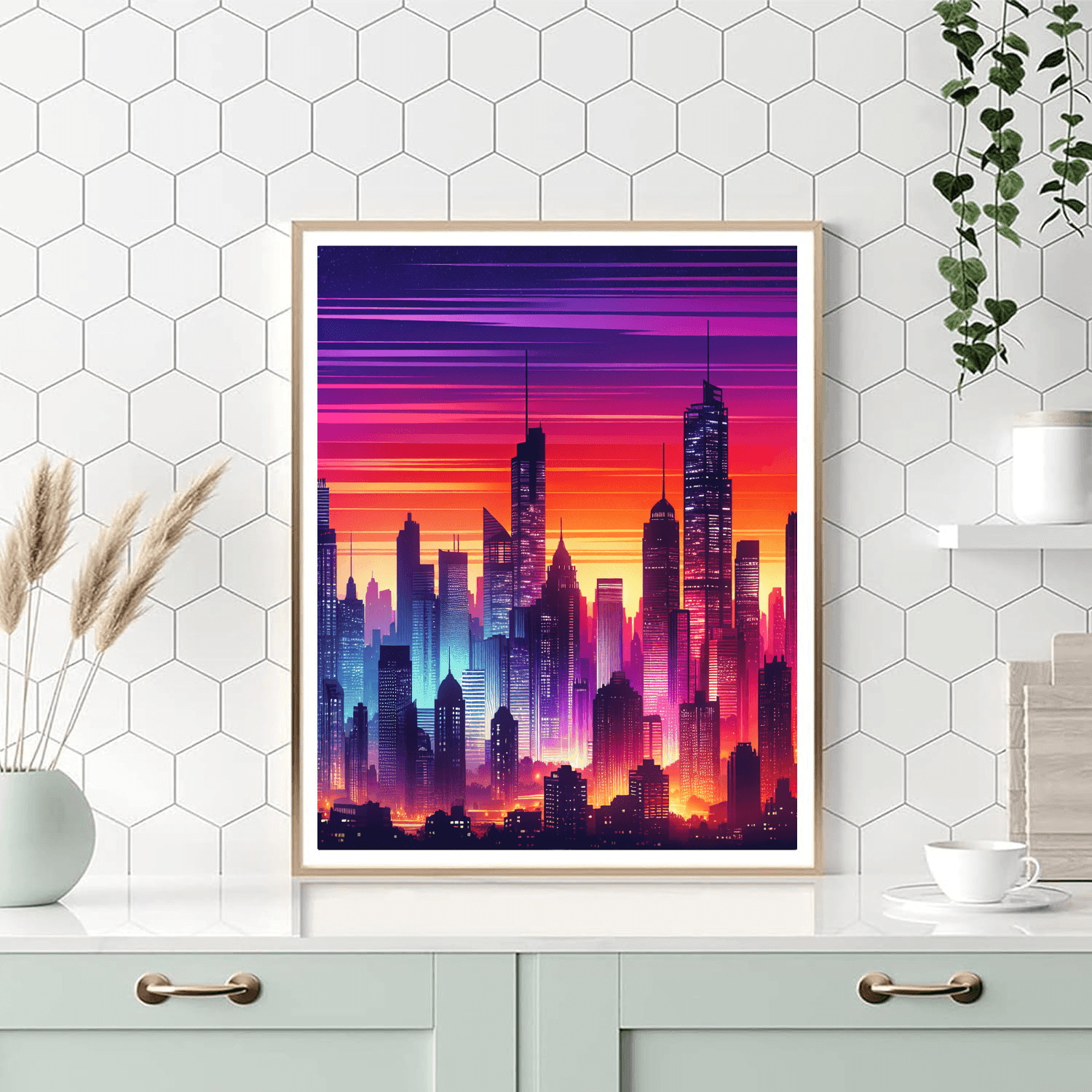 Captivating Urban Skyline Painting Number Kit