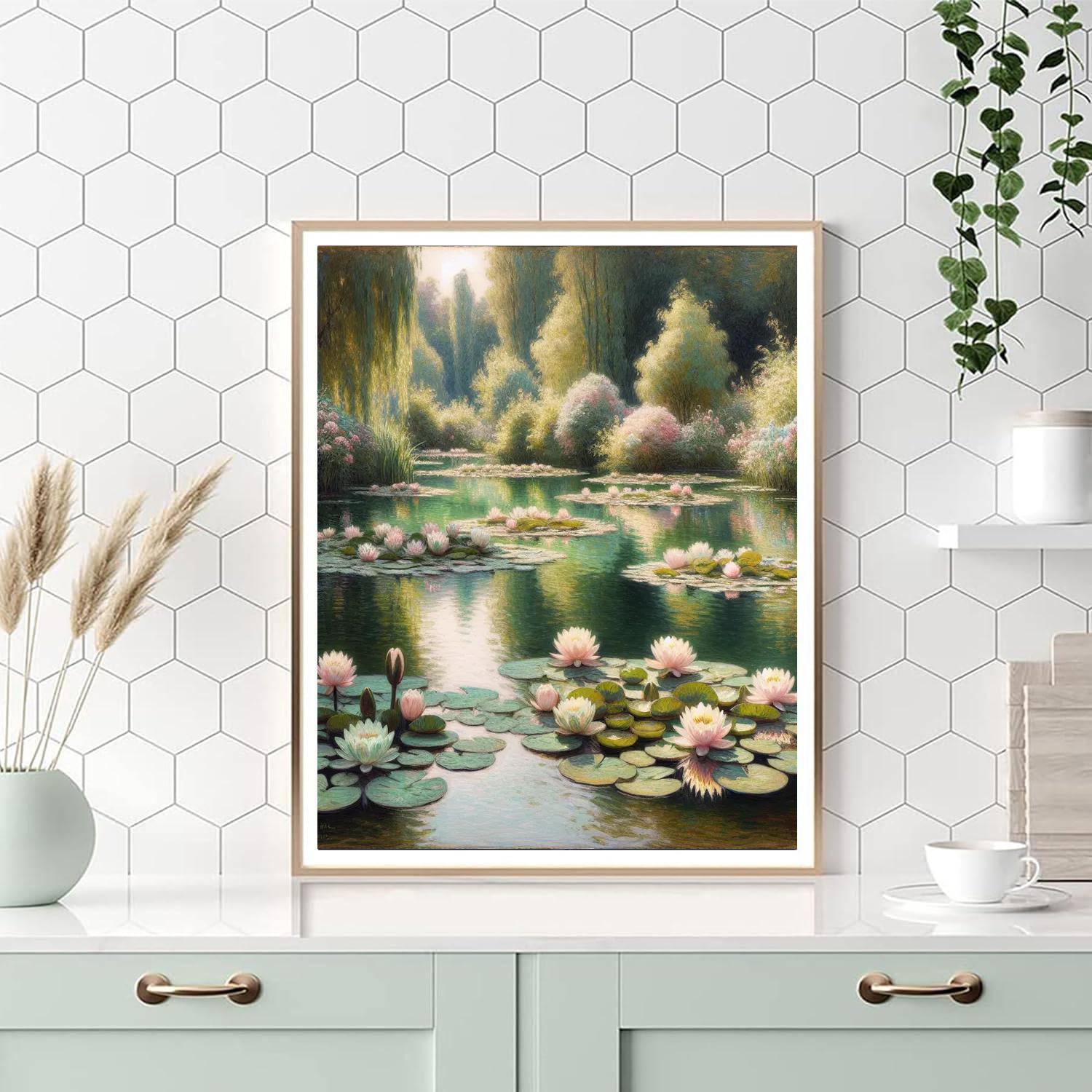 Tranquil Water Lily Reflection Paint By Number