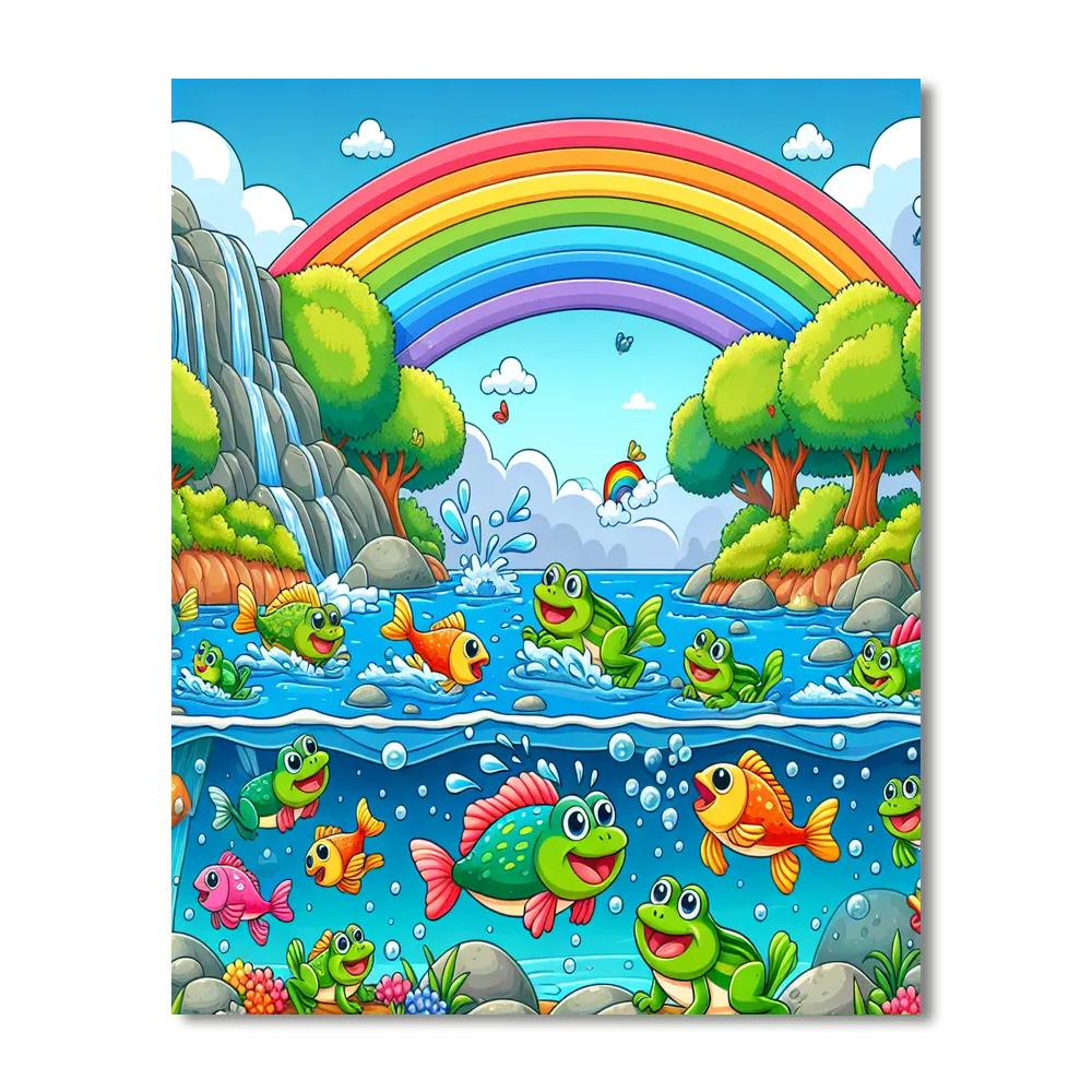 Rainbow River Rapids Number Painting