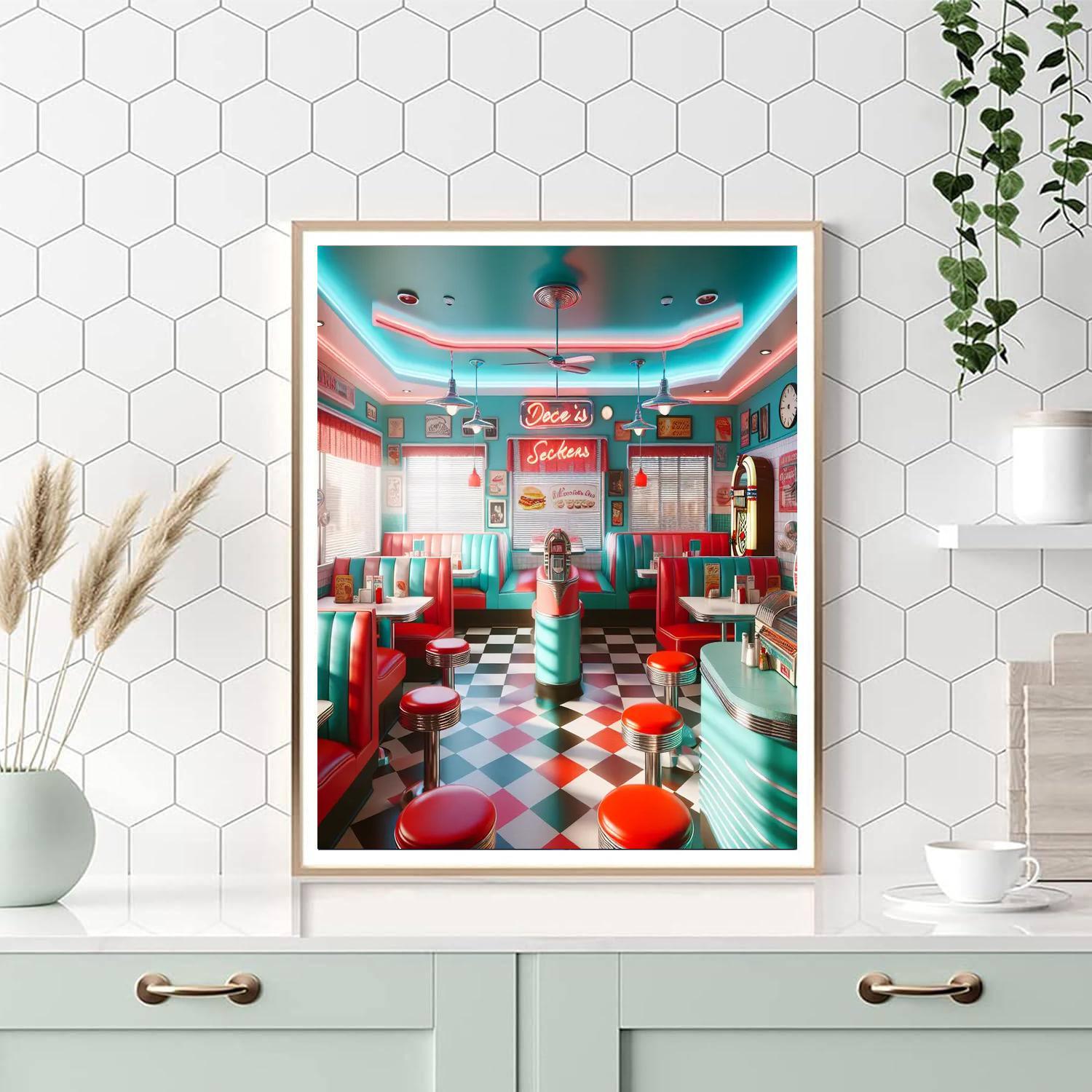 Retro Diner Vibes Paint By Numbers Kits