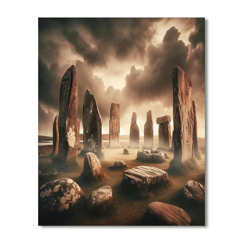Mystical Celtic Stone Circle Numbered Painting Kits