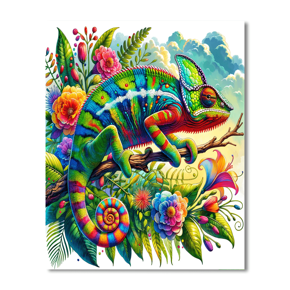 Charming Chameleon - DIY Painting By Numbers Kit