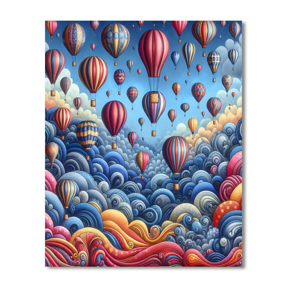 Fanciful Hot Air Balloon Festival Paint By Numbers