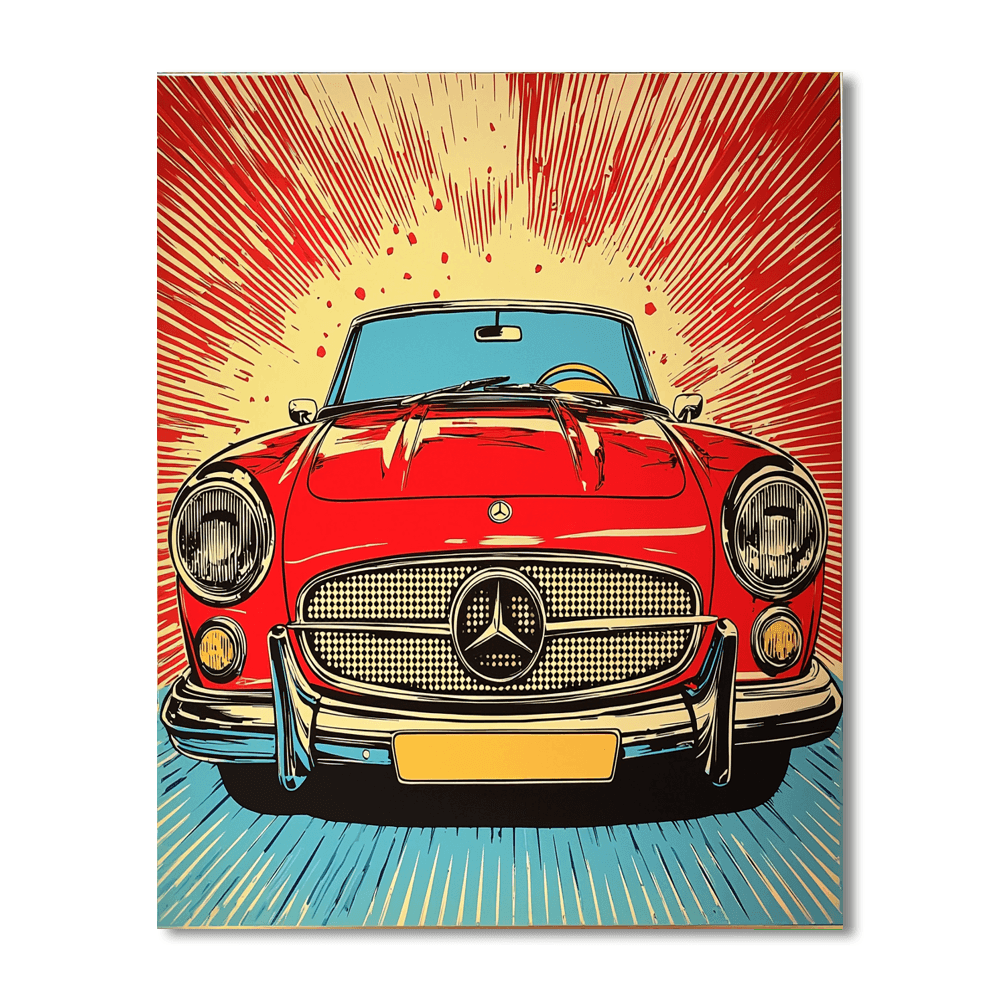 Roy Lichtenstein Inspired Retro Car Rendezvous  Paint By Color