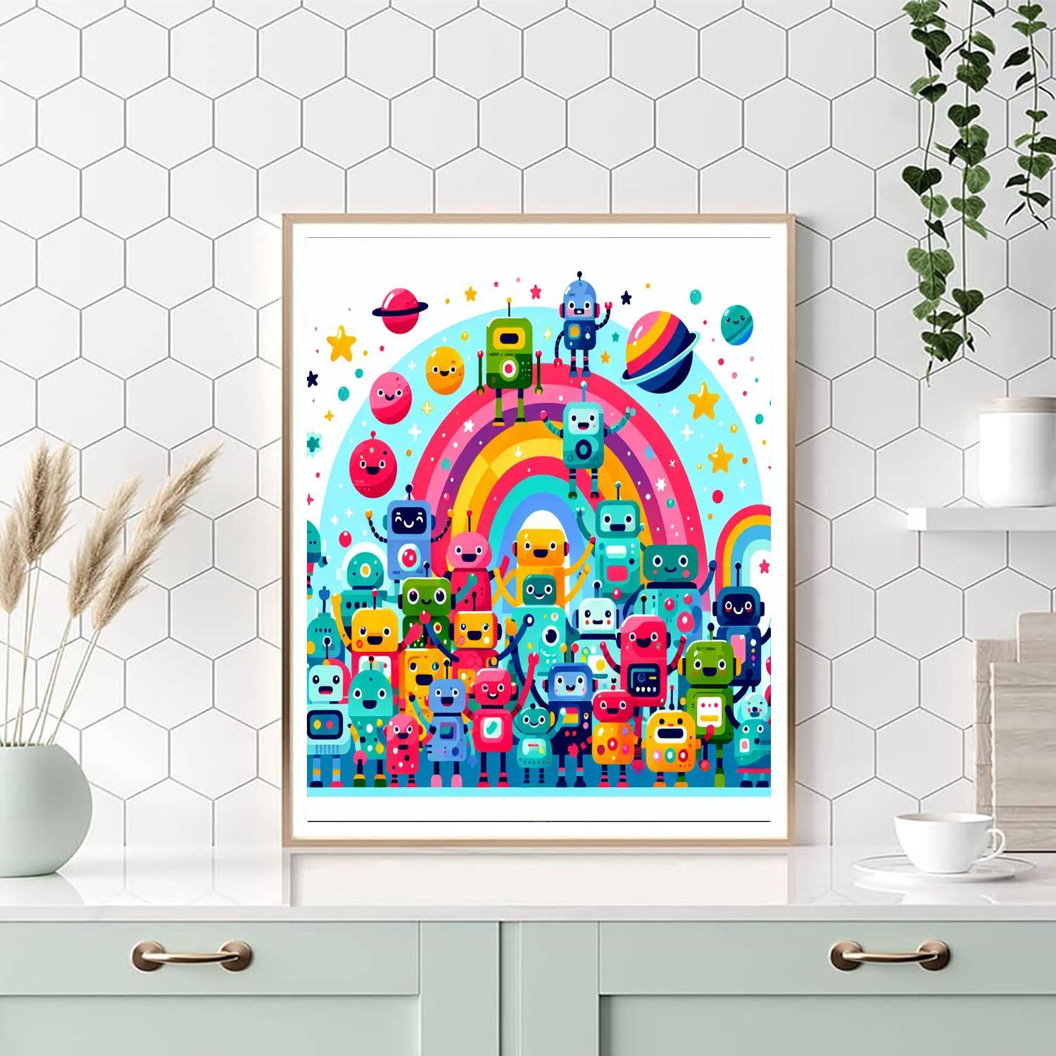 Space Robot Dance Party Paint By Numbers Kits