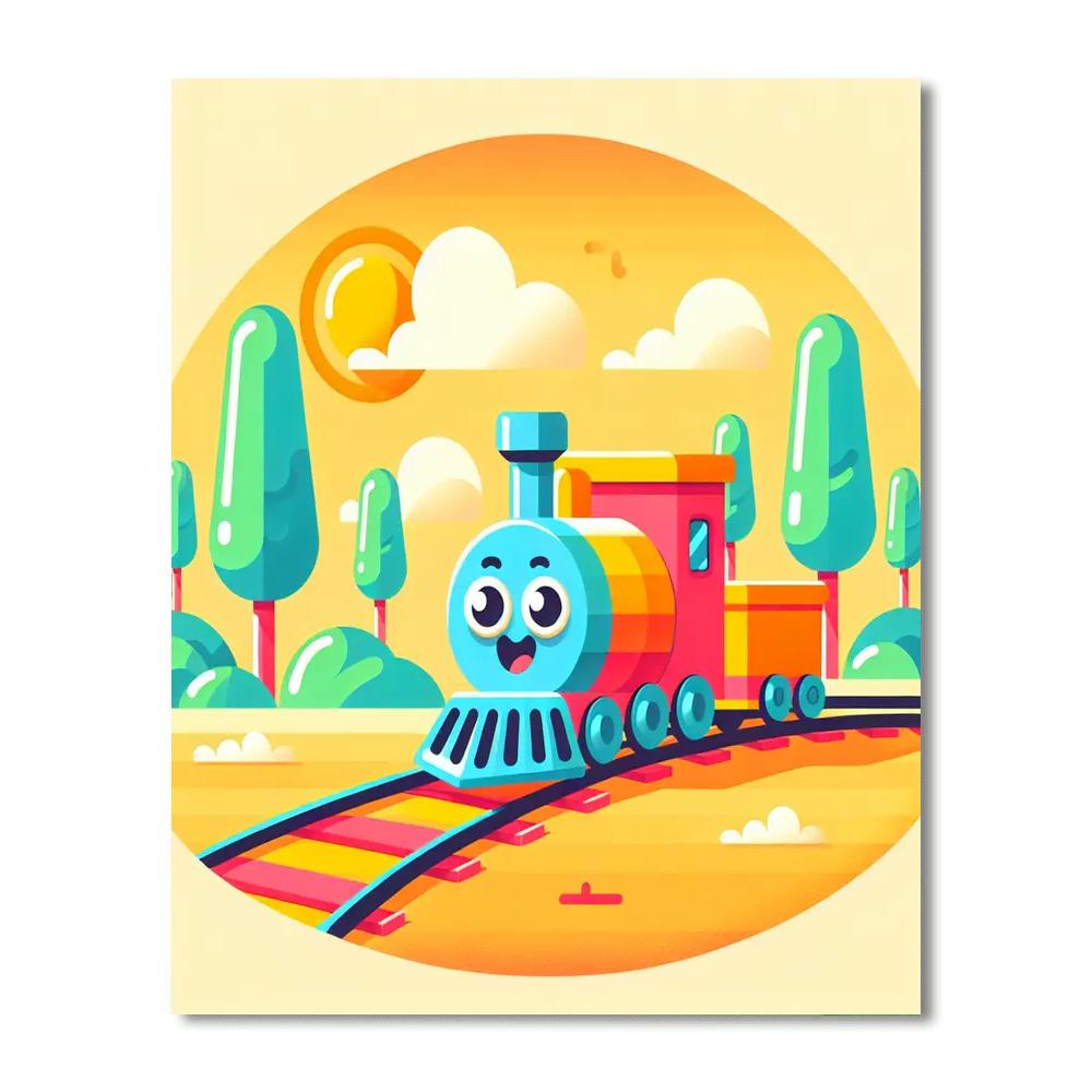 Happy Little Train Painting By Numbers Kit