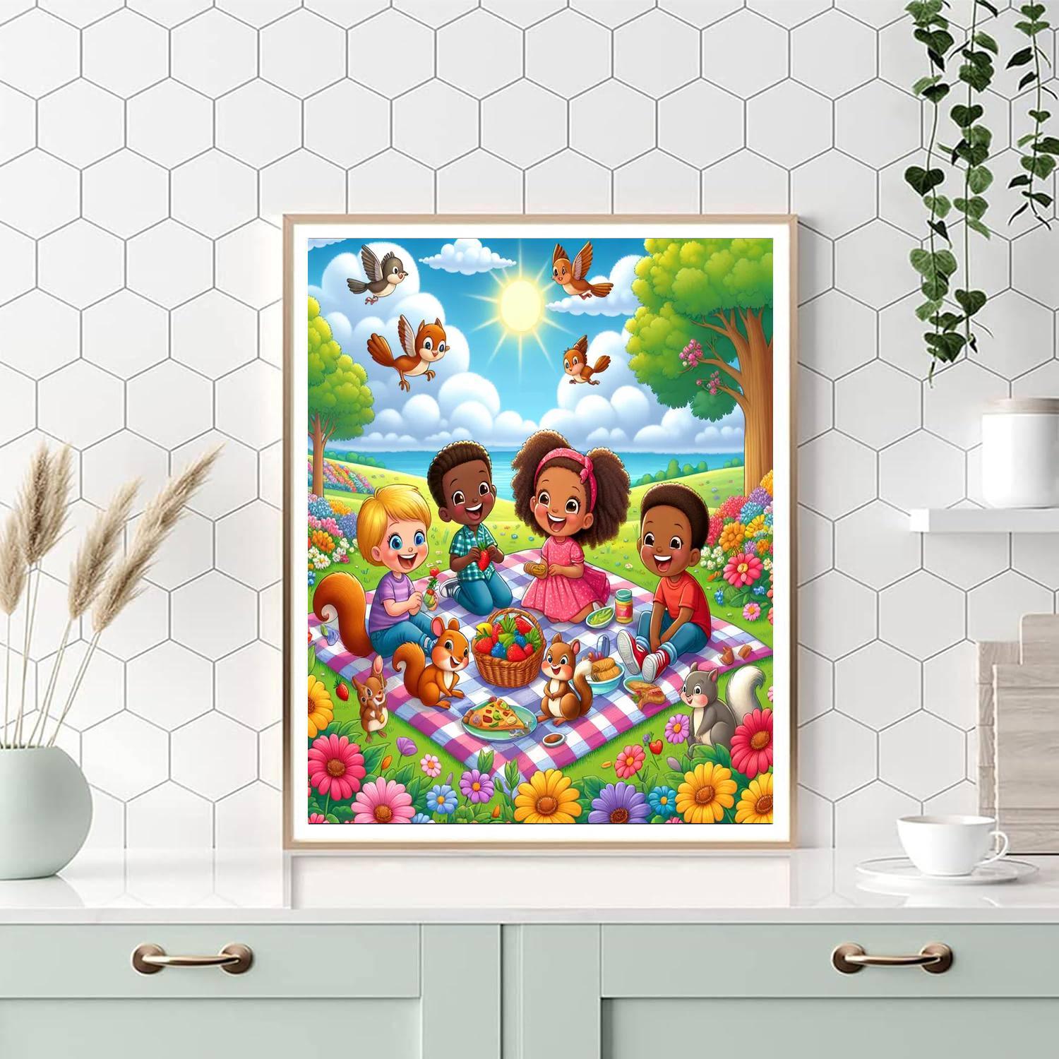 Cheerful Picnic Day Paint By Numbers