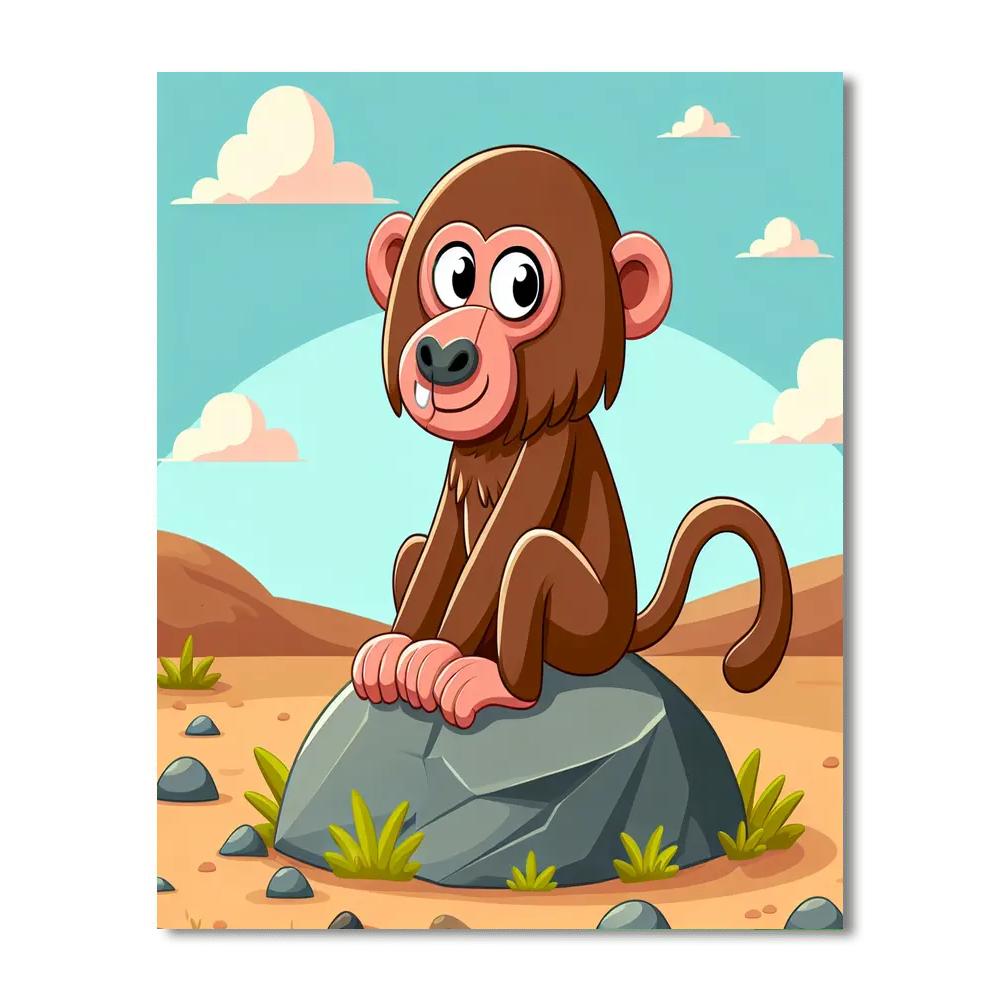 Bubbly Baboon Paint By Numbers Art