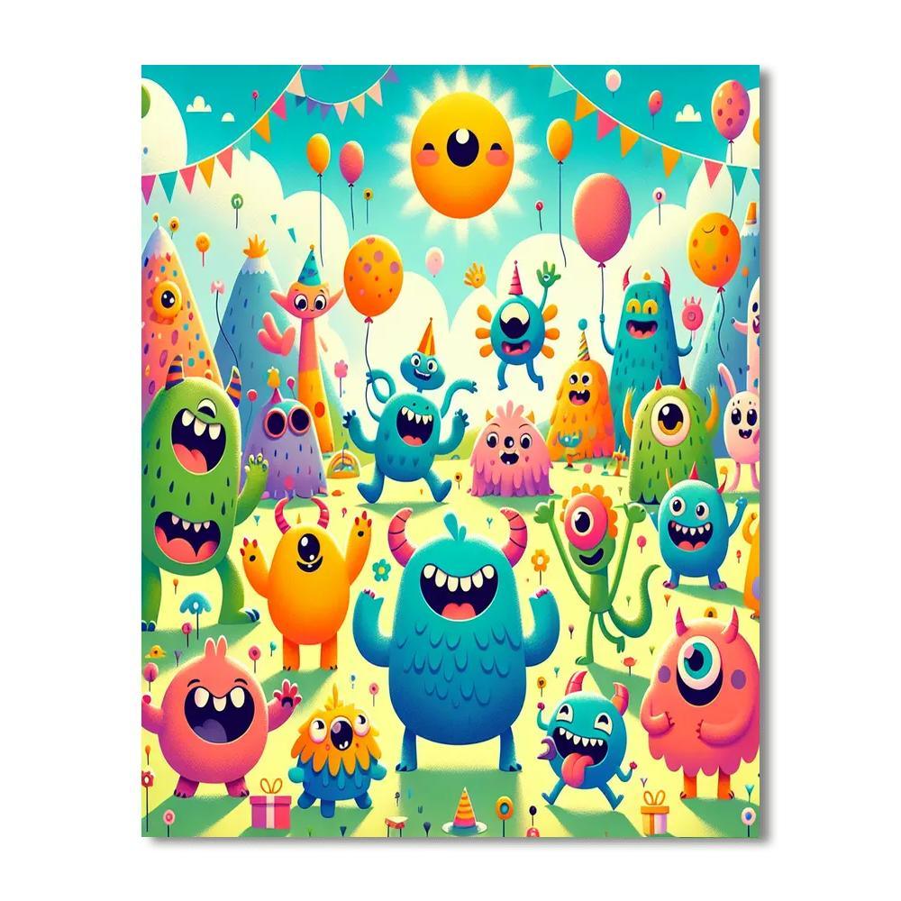 Friendly Monster Adventure Paint By Numbers