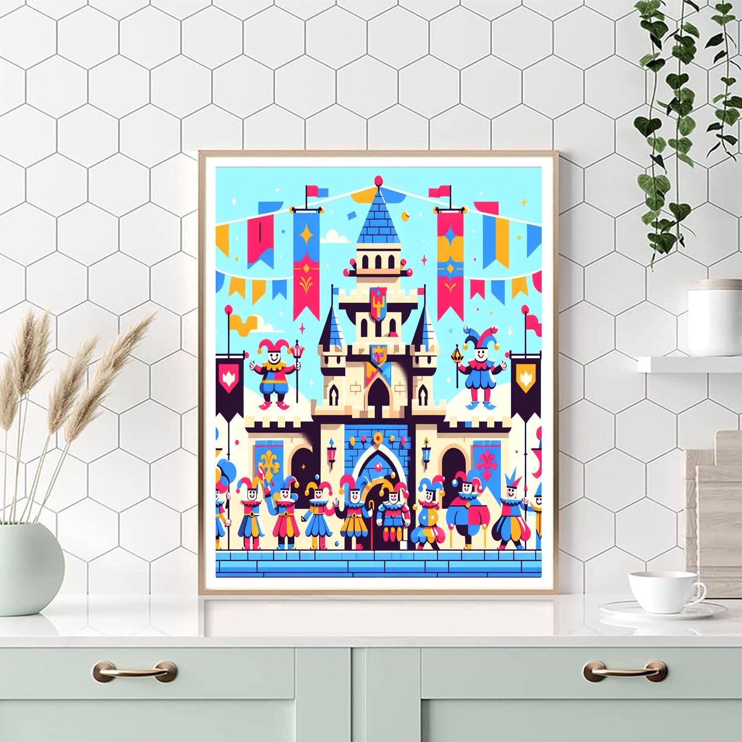 Castle Courtyard Carnival Number Painting