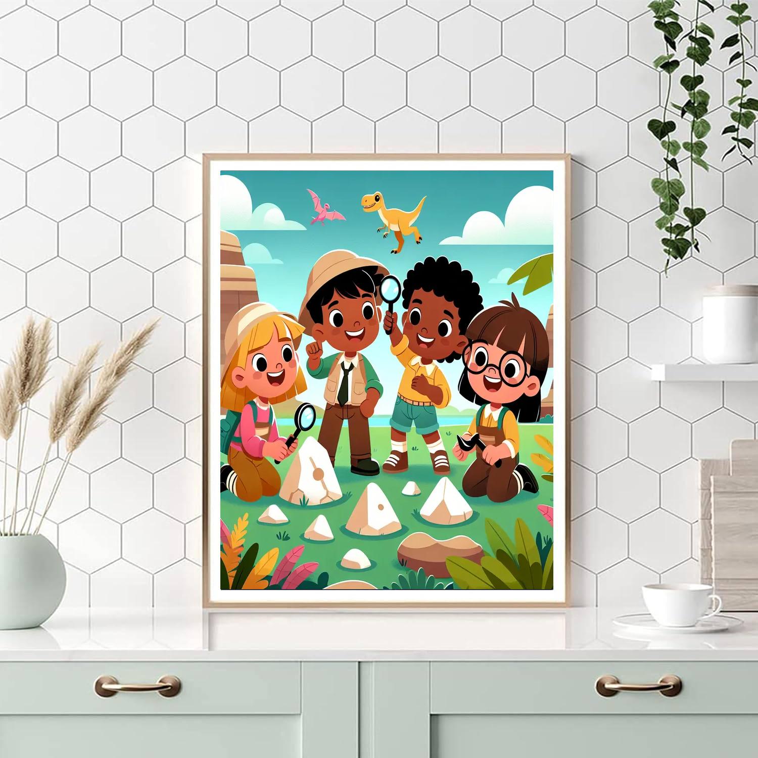 Dino Detective Discovery Number Painting