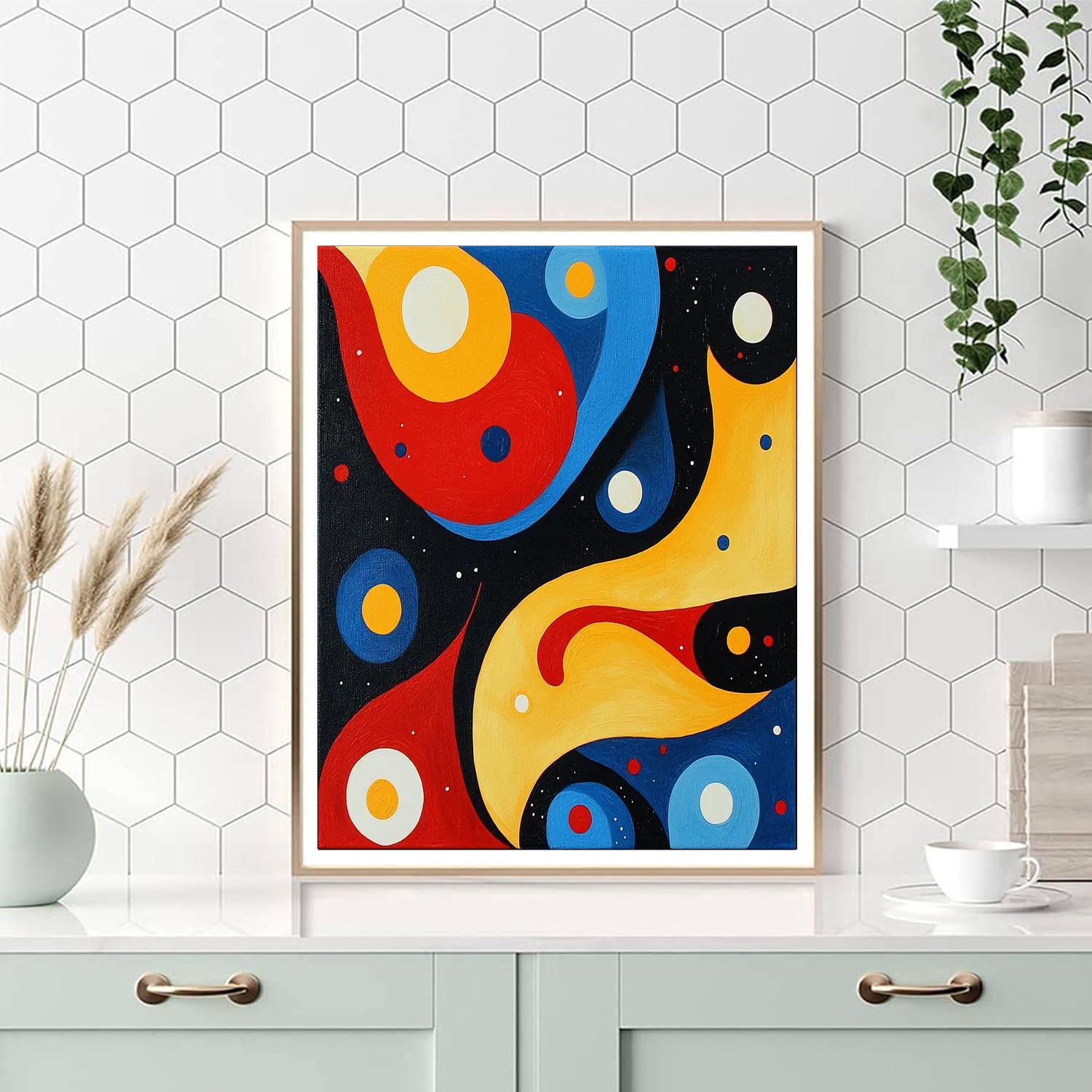 Joan Miró Inspired Dreamlike Color Symphony  Number Painting