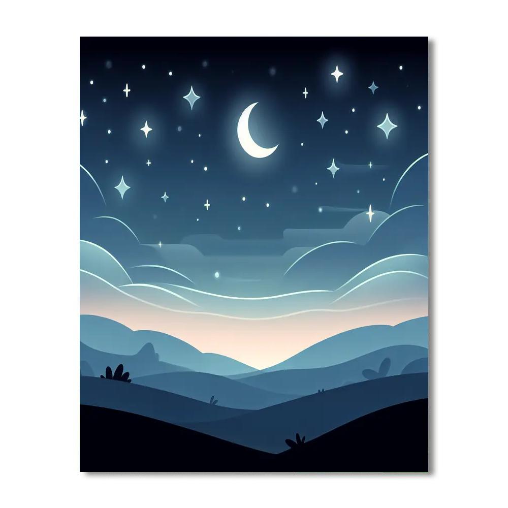 Night Sky Serenade Painting Number Kit