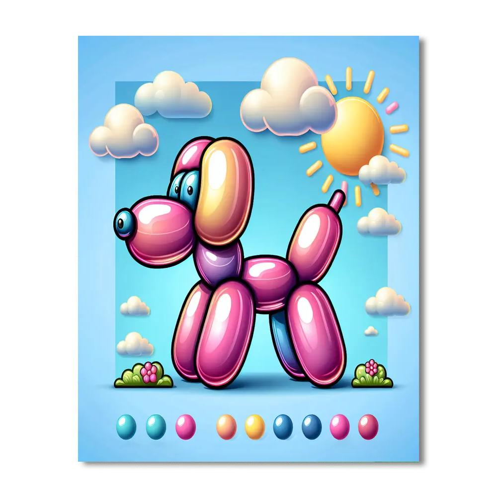Happy Balloon Animal Paint By Color