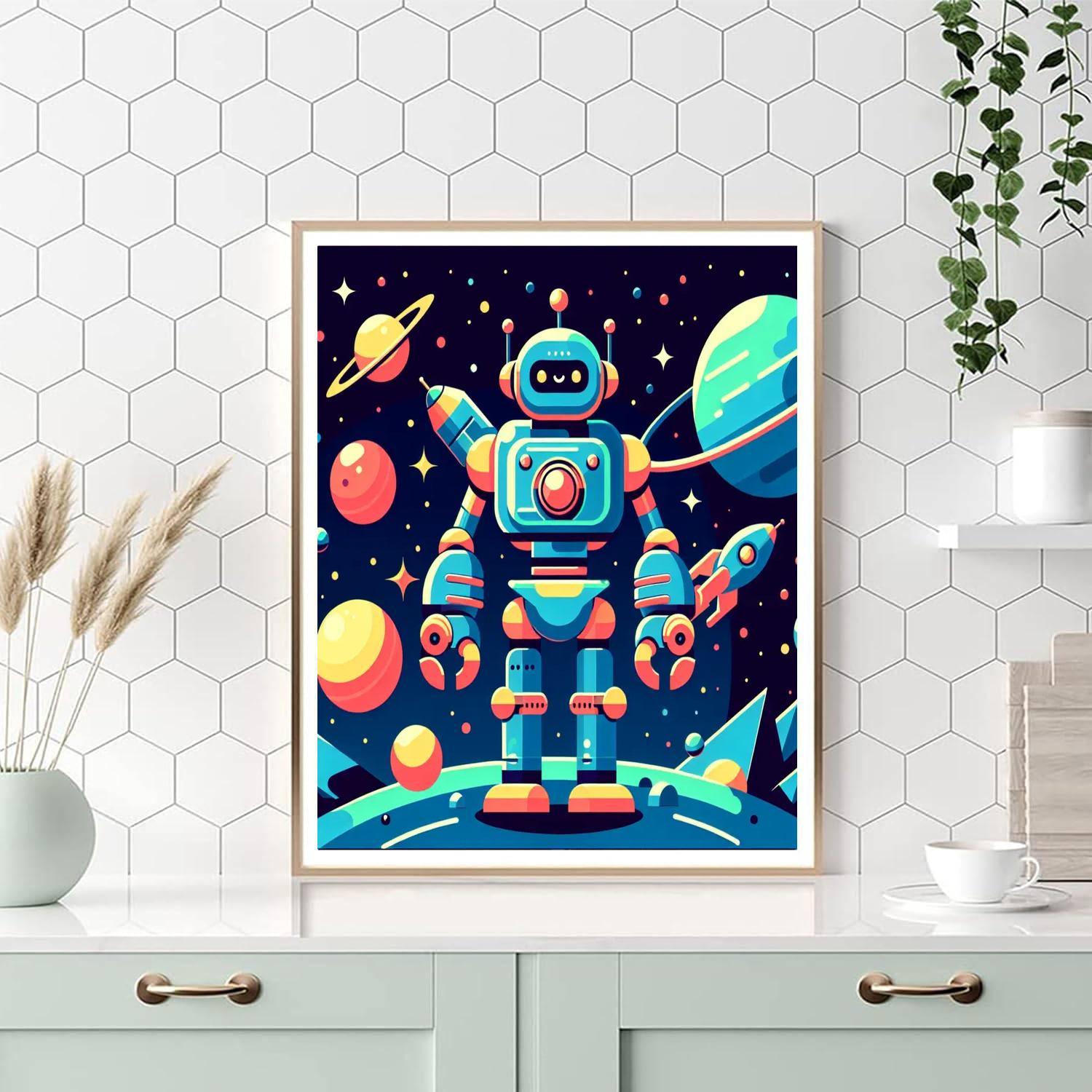 Galactic Robot Guardians DIY Paint By Numbers