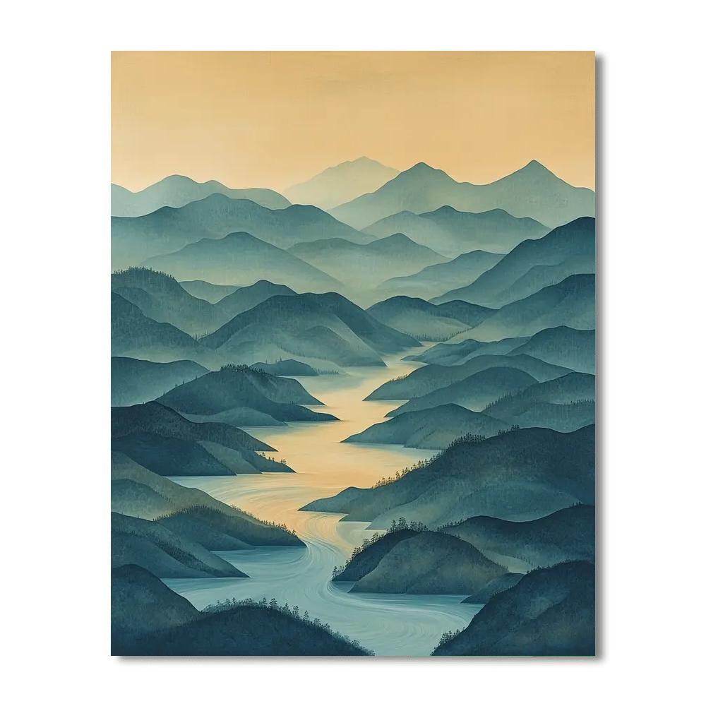 Nandalal Bose Inspired Flowing Rivers  Painting Number Kit