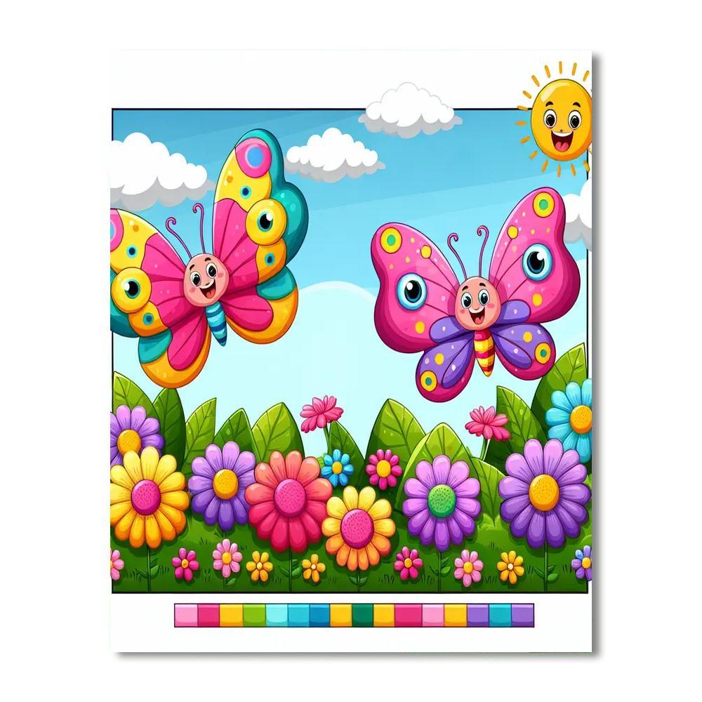 Silly Butterfly Friends DIY Paint By Numbers