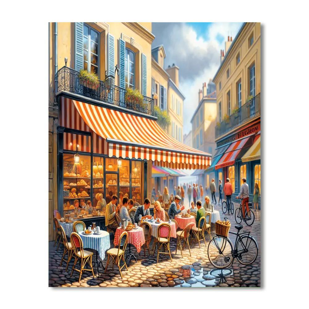 Charming European Café Paint By Color