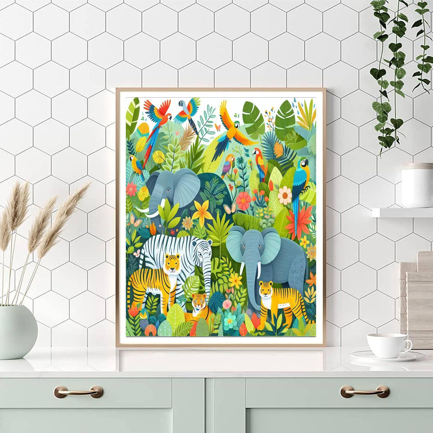 Colorful Wildlife Expedition Painting Number Kit