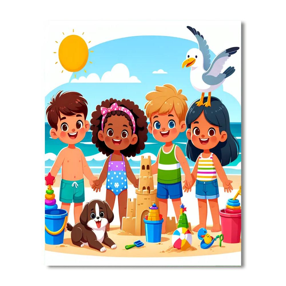 Friends At The Beach Paint By Numbers Kits