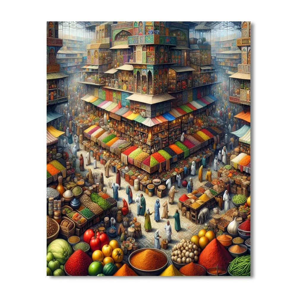 Colorful Marketplace Vibes Paint By Number