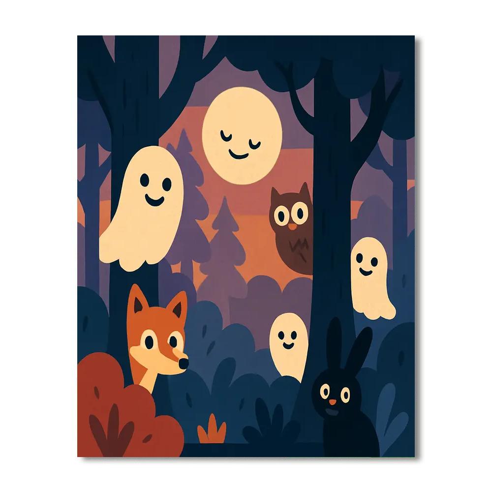 Spooky Forest Friends Paint By Number
