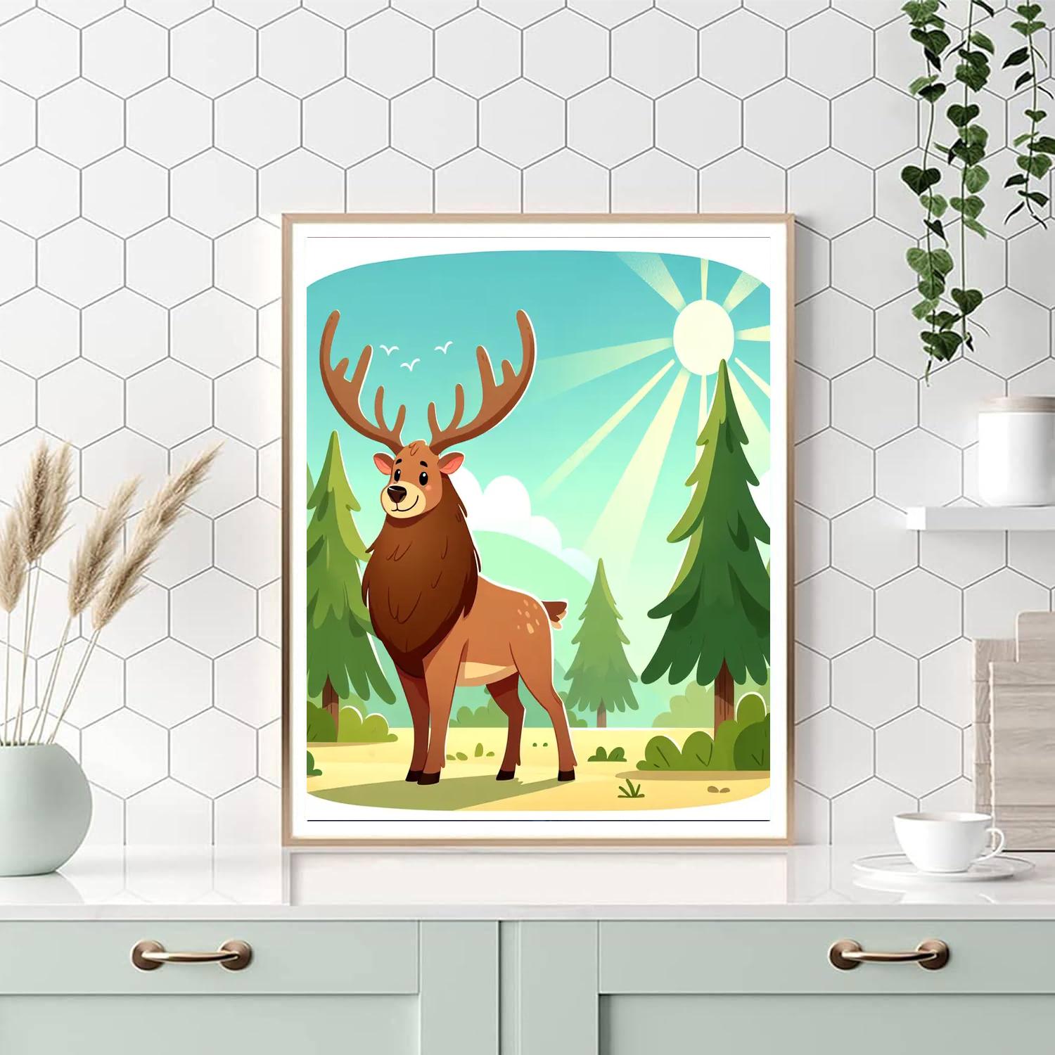 Eager Elk Paint By Numbers Art