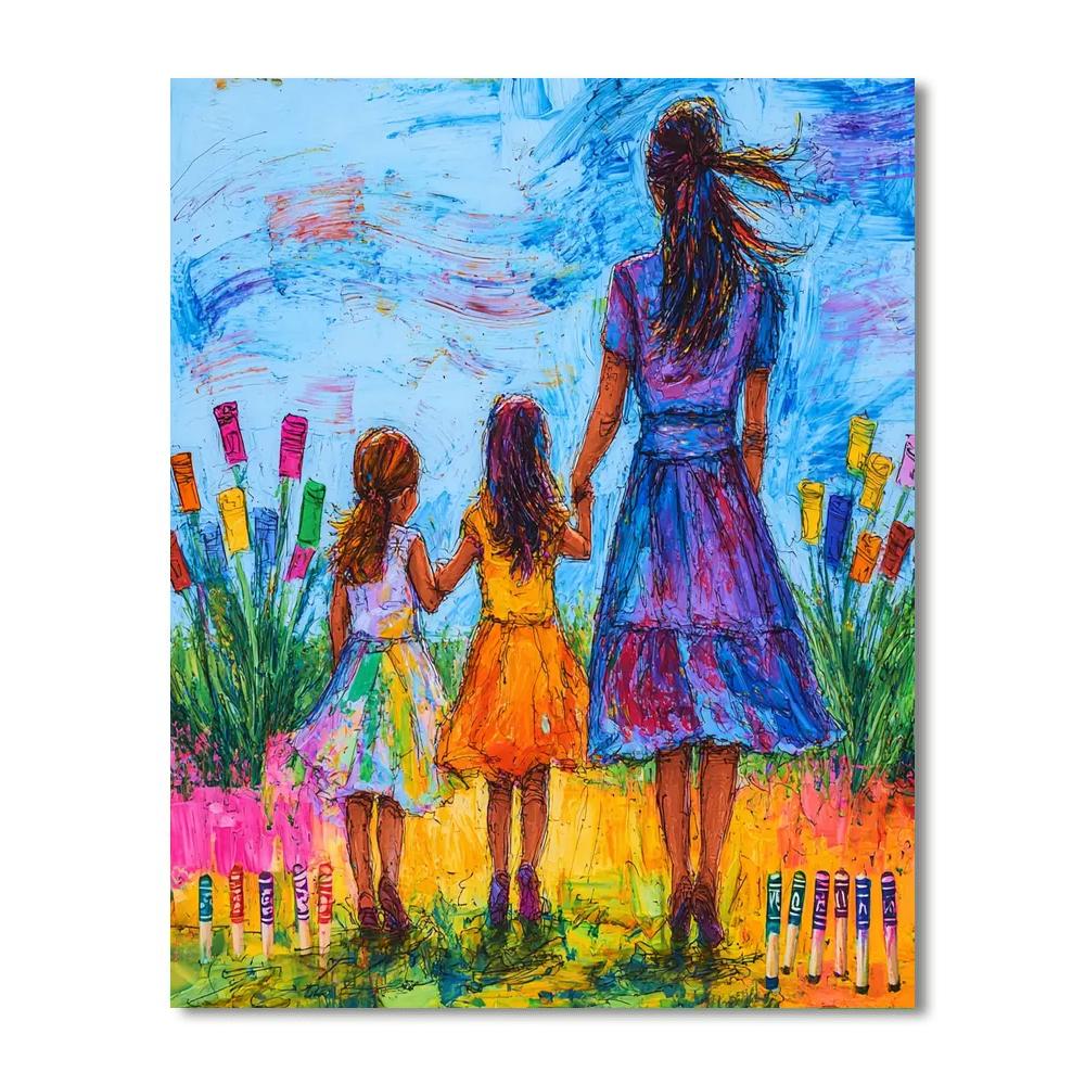 Cuddles And Crayons Paint By Number