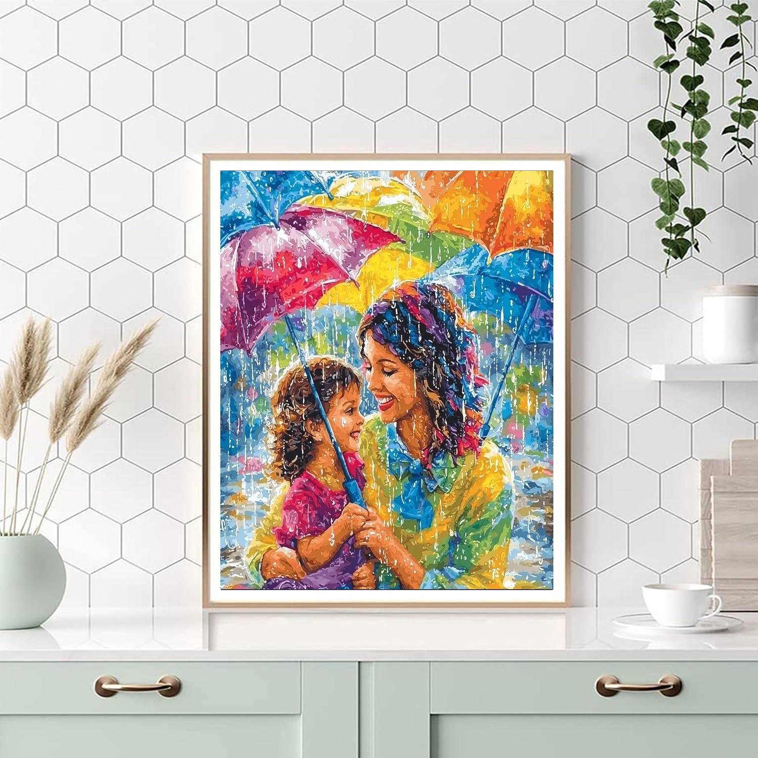 Kisses In The Rain Numbered Painting Kits