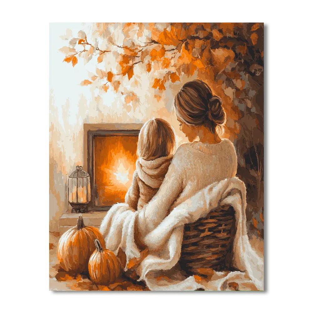 A Cozy Winter Evening Number Painting
