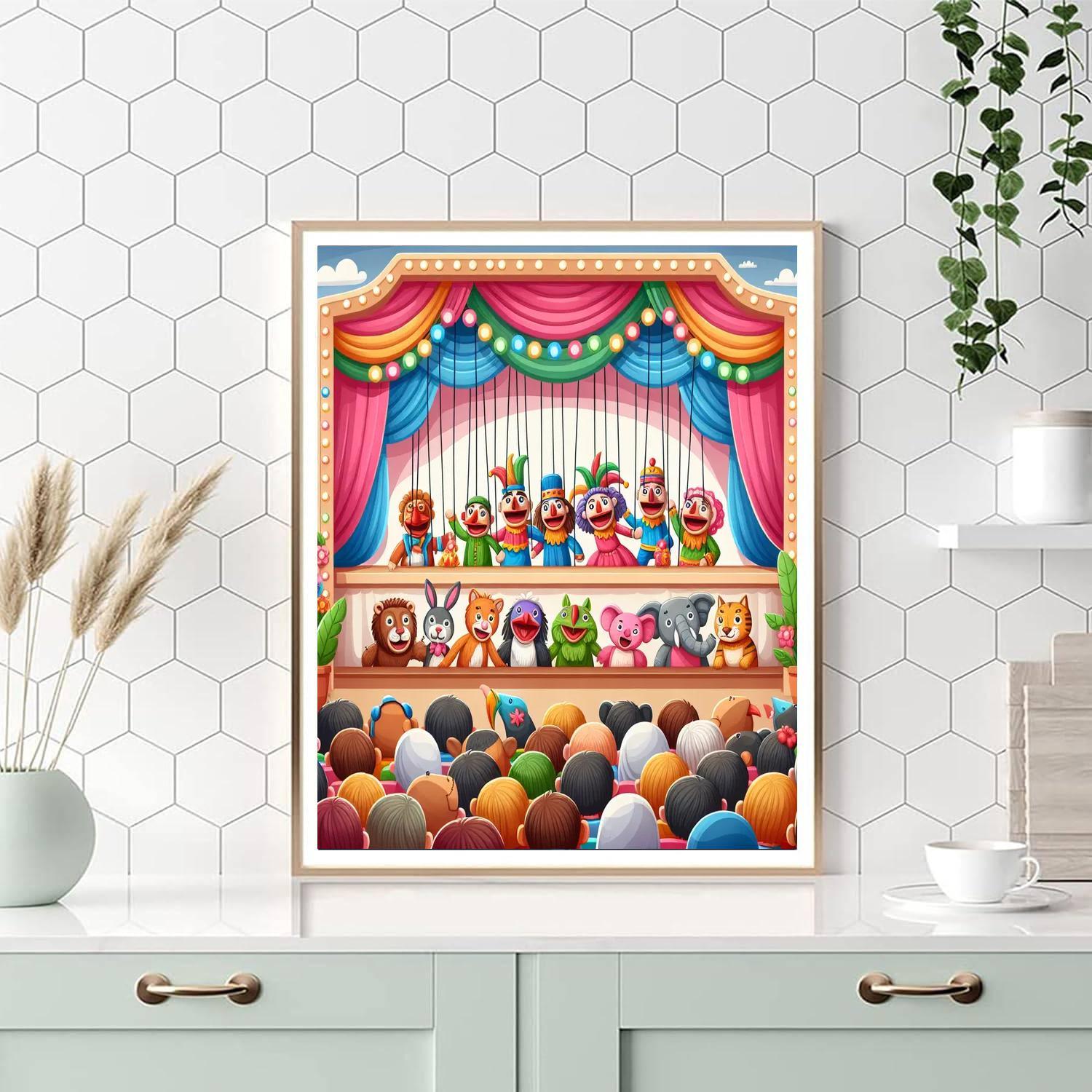 Playful Puppet Theater Paint By Numbers Art