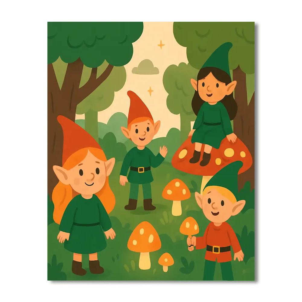 Magical Forest Elves Paint By Color