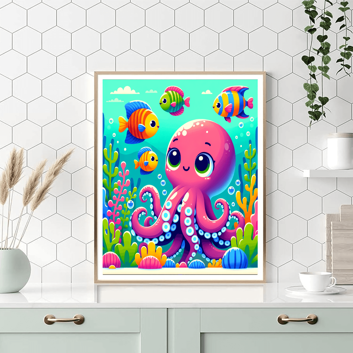 Curious Underwater Friends DIY Paint By Numbers