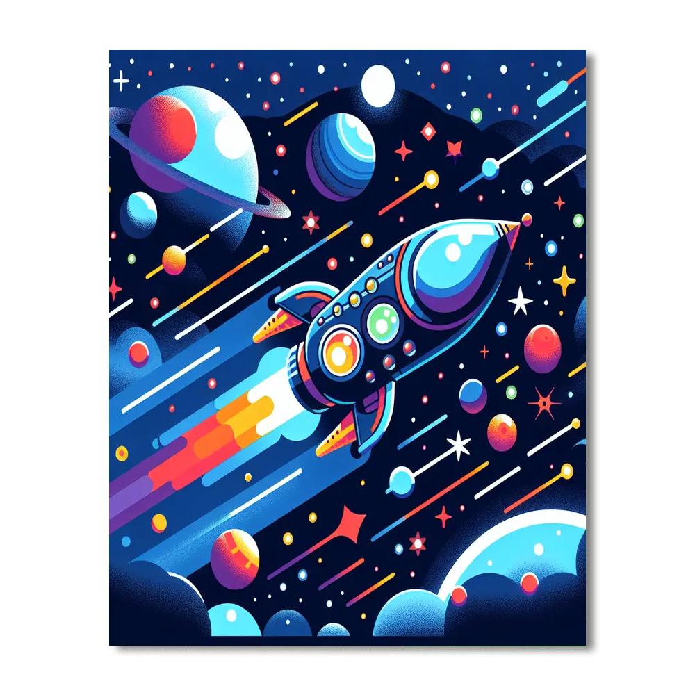 Space Galaxy Voyage Number Painting