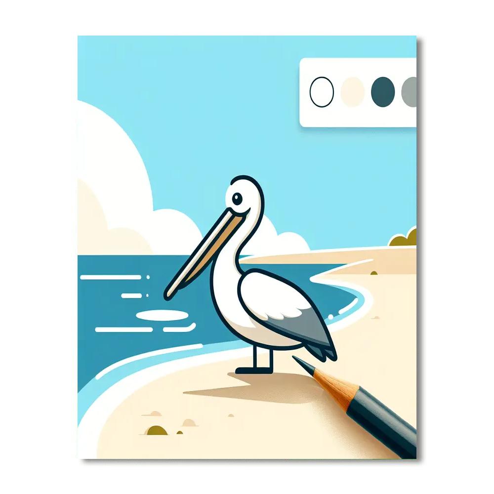 Perky Pelican Paint By Numbers Art