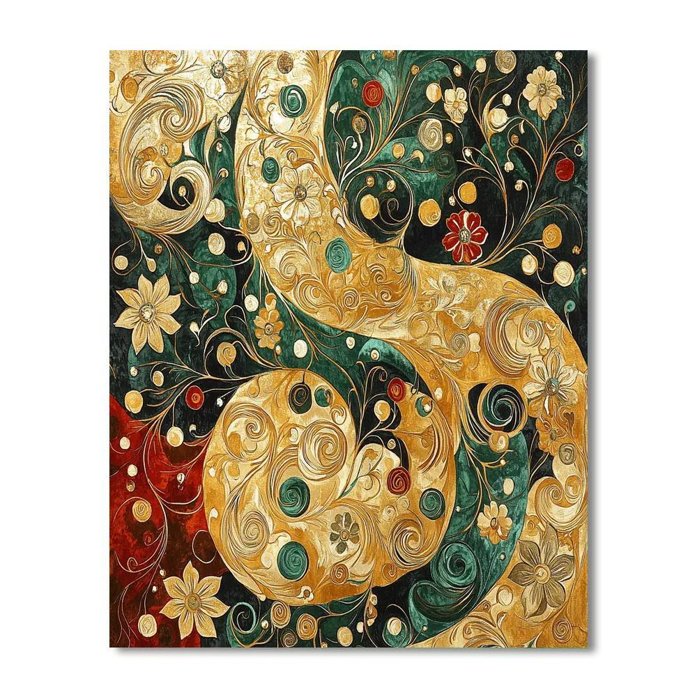 Gustav Klimt Inspired Golden Serenity Tapestry  DIY Paint By Numbers