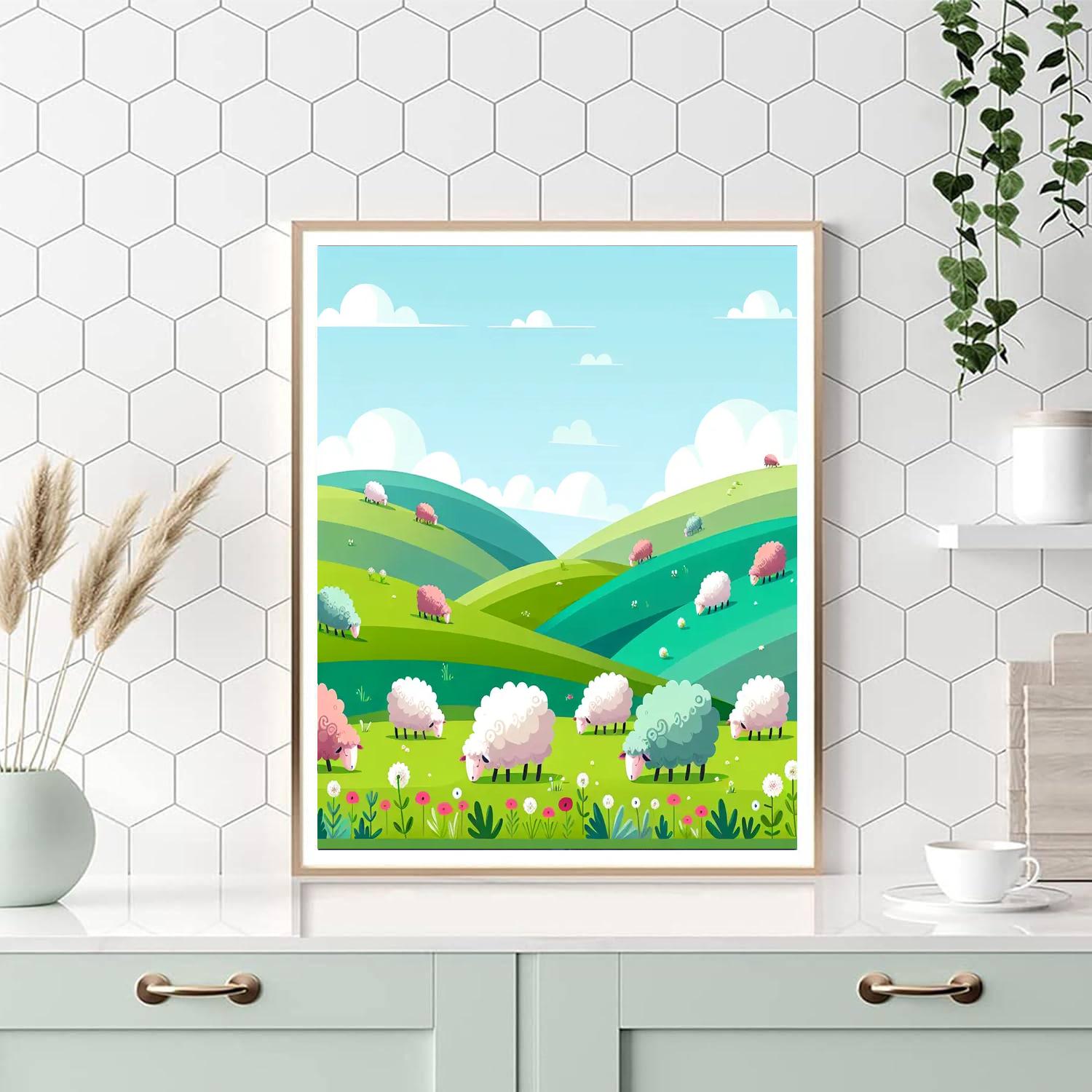 Rolling Hillside Grazing Painting By Numbers Kit