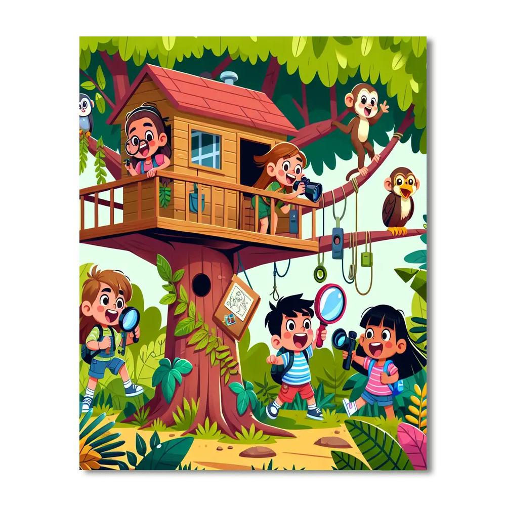 Treehouse Jungle Explorers Paint By Numbers