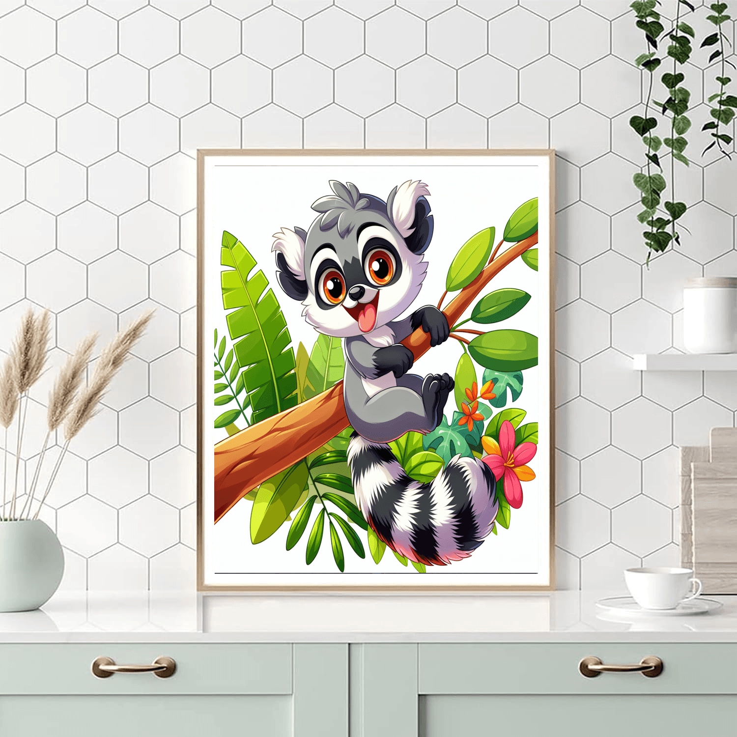 Lively Lemur Number Painting