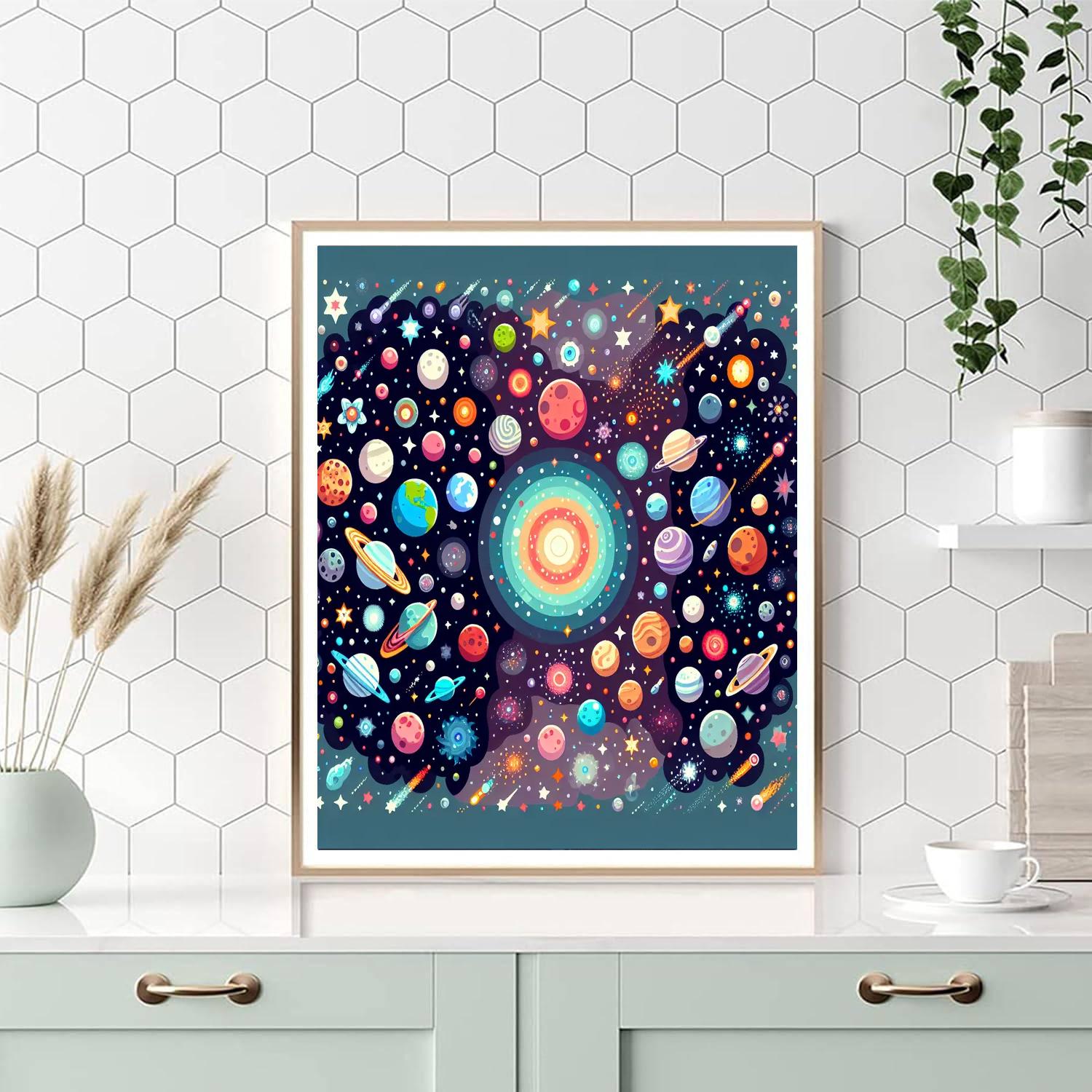 Splendid Solar System Soiree Paint By Numbers Art