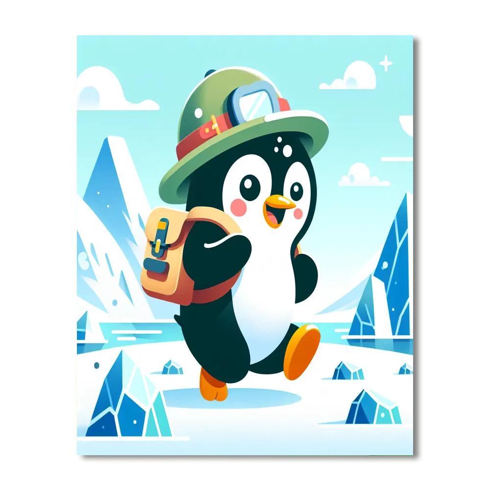 Arctic Explorer Penguin Number Painting