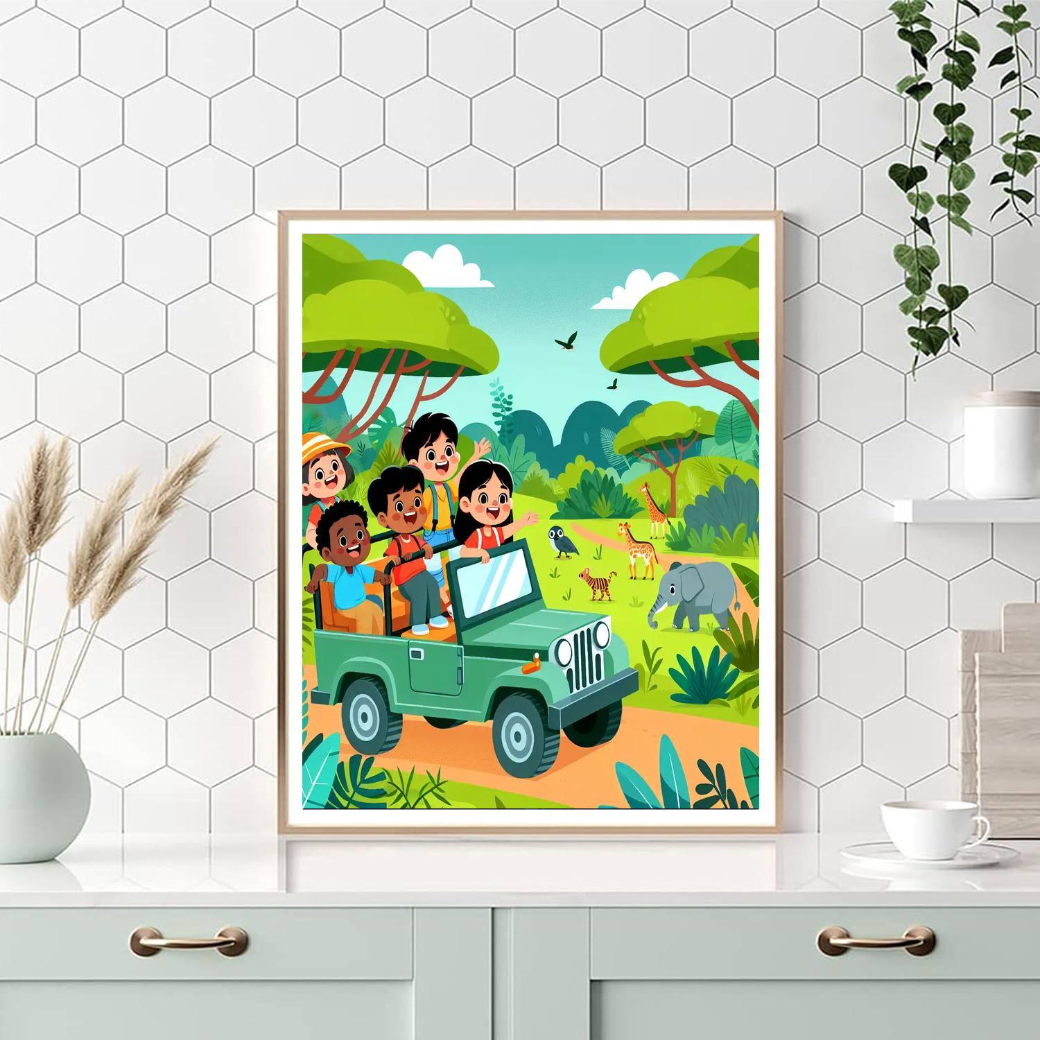 Jungle Explorer's Safari Paint By Number