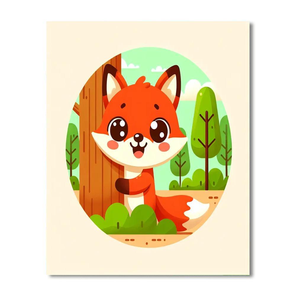 Happy Little Fox Painting By Numbers Kit