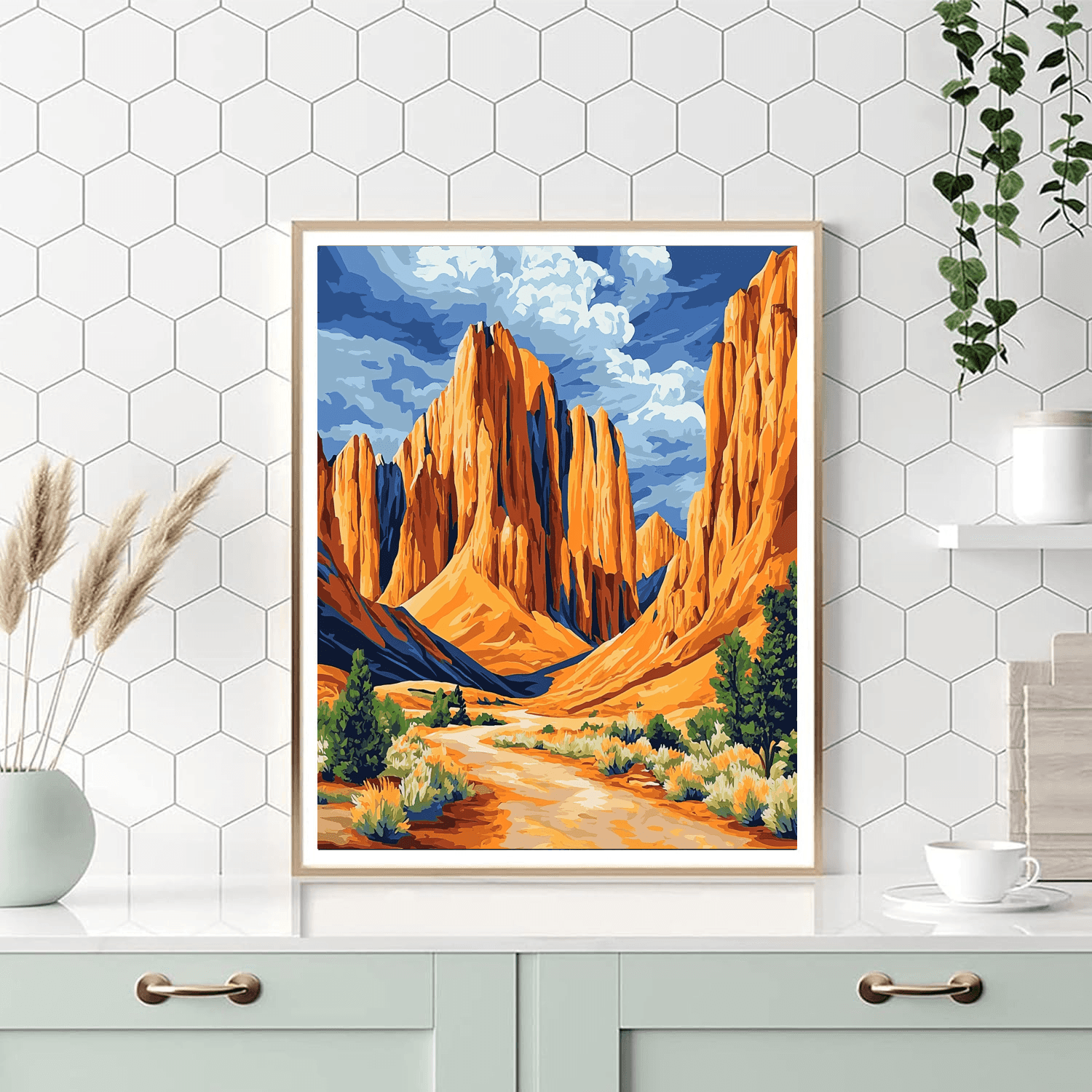 Georgia O'Keeffe Inspired O'Keeffe's Majestic Mountains  Paint By Numbers Art