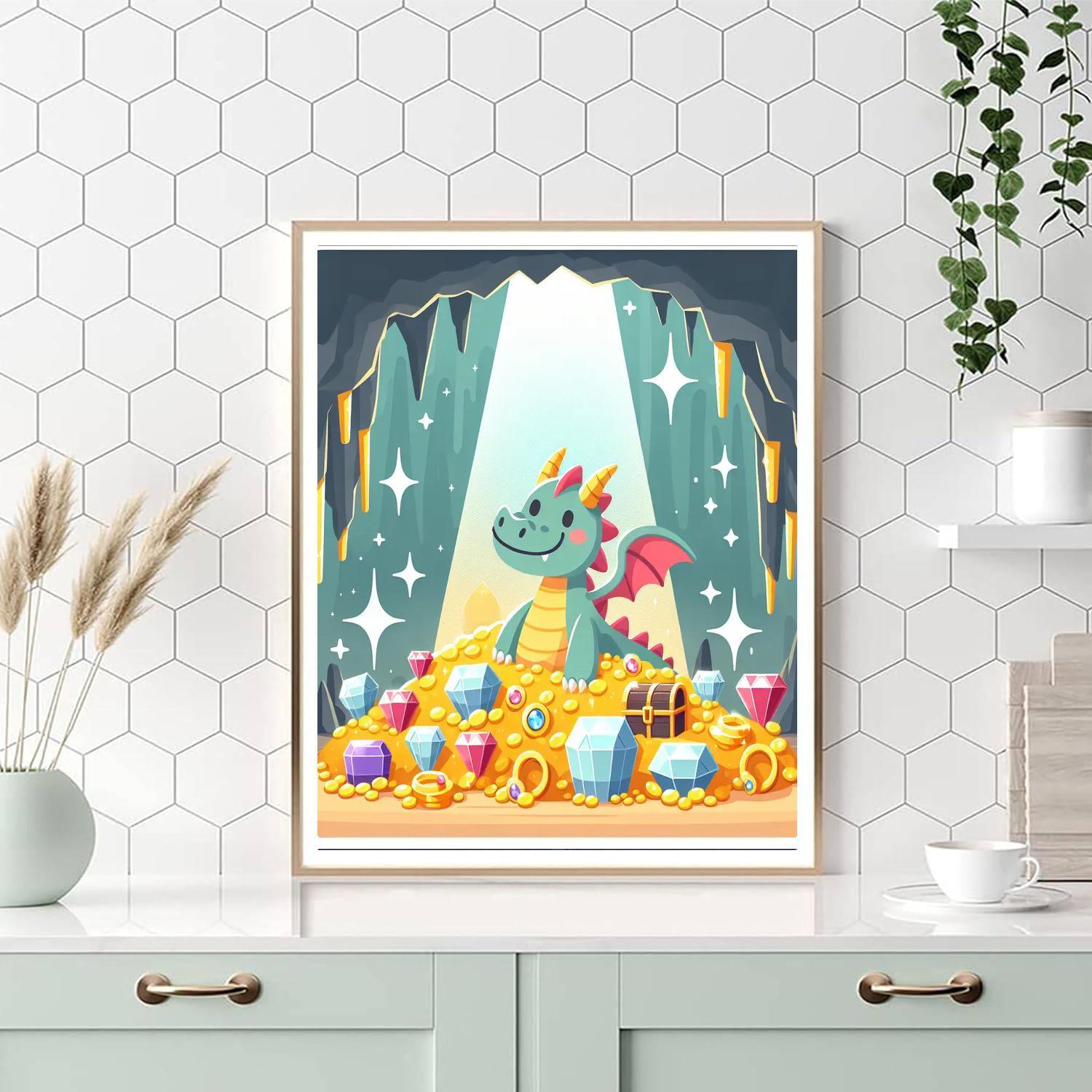 Friendly Dragon's Lair Painting By Numbers Kit