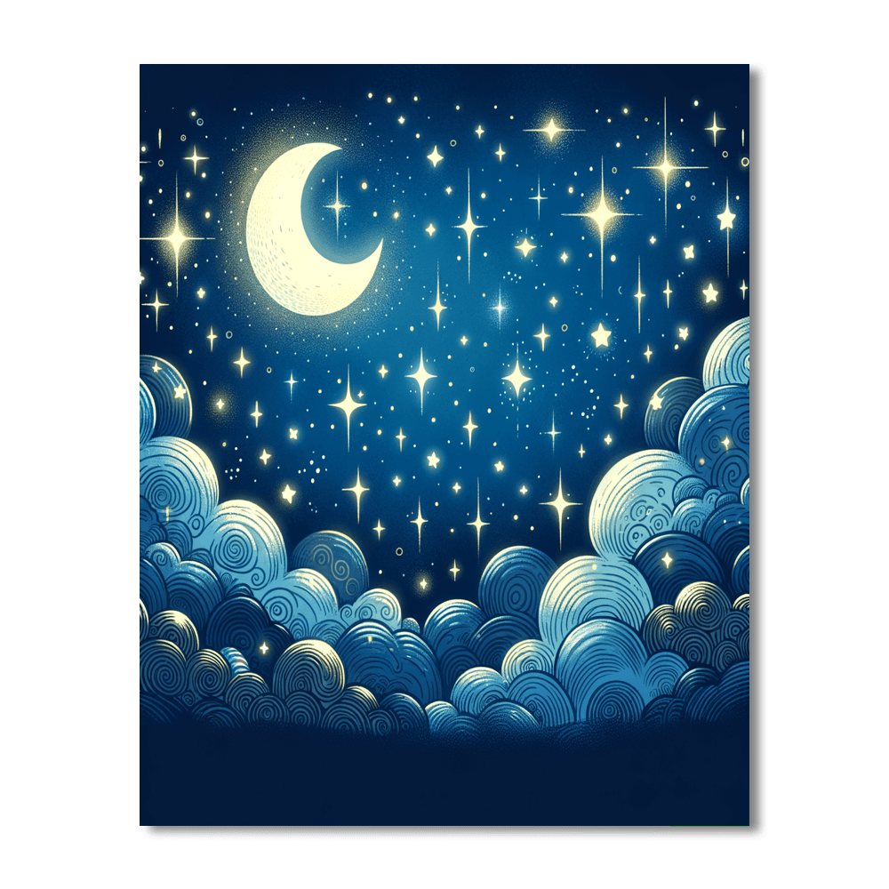 Whimsical Night Sky Paint By Number