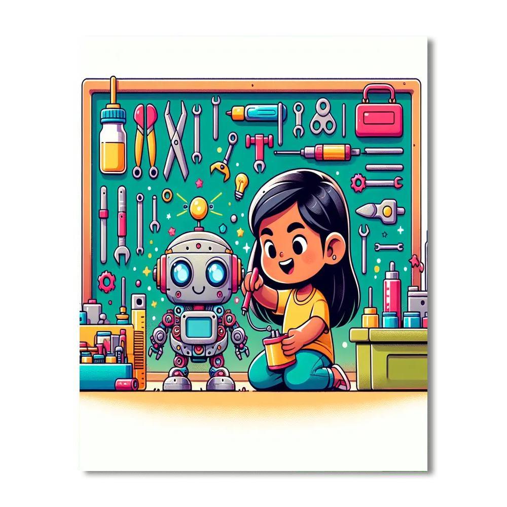 Robot Engineer Quest Paint By Numbers Kits